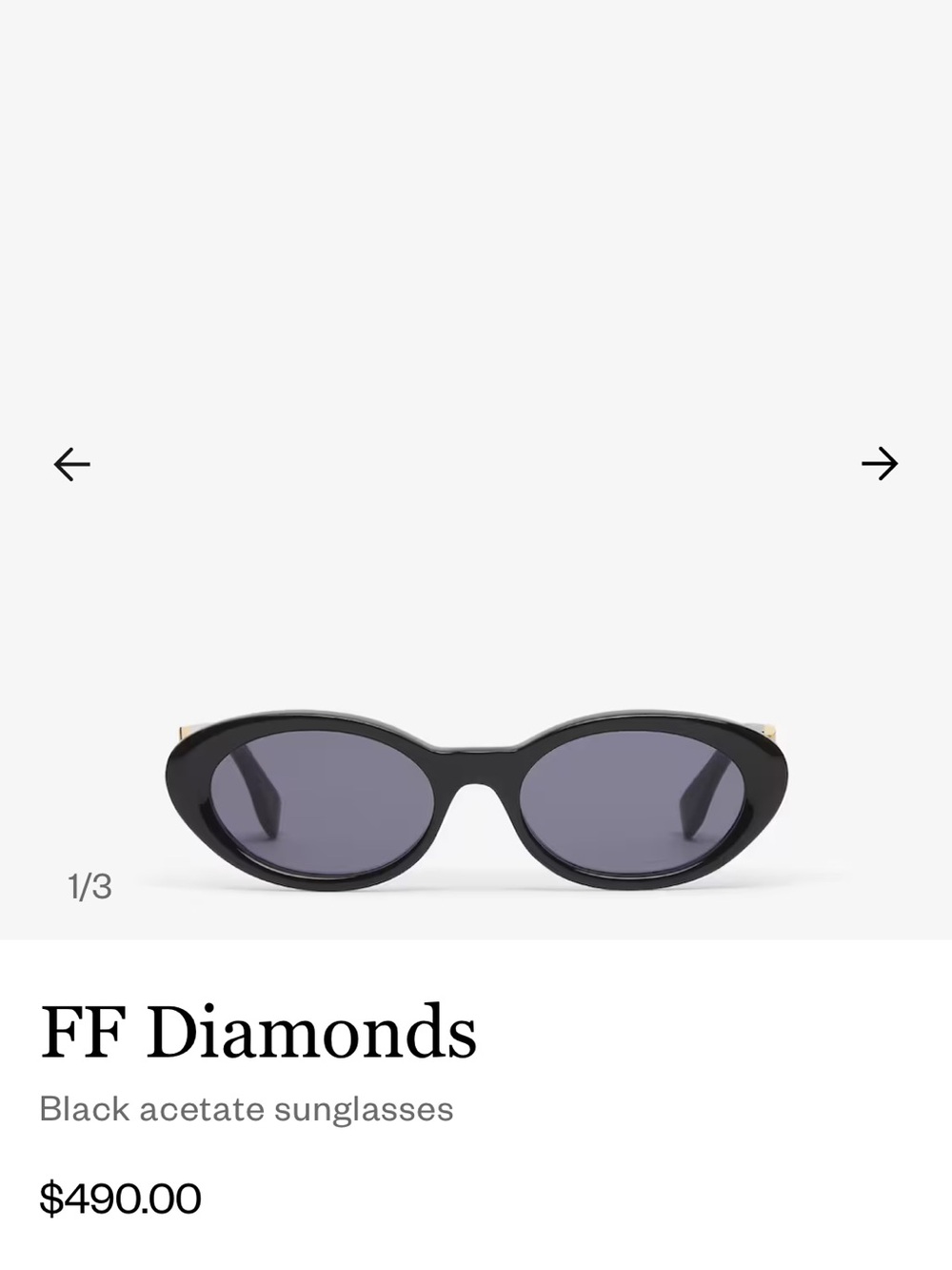 FENDI FF Diamonds Sunglasses (Black) - Picture 6 of 9